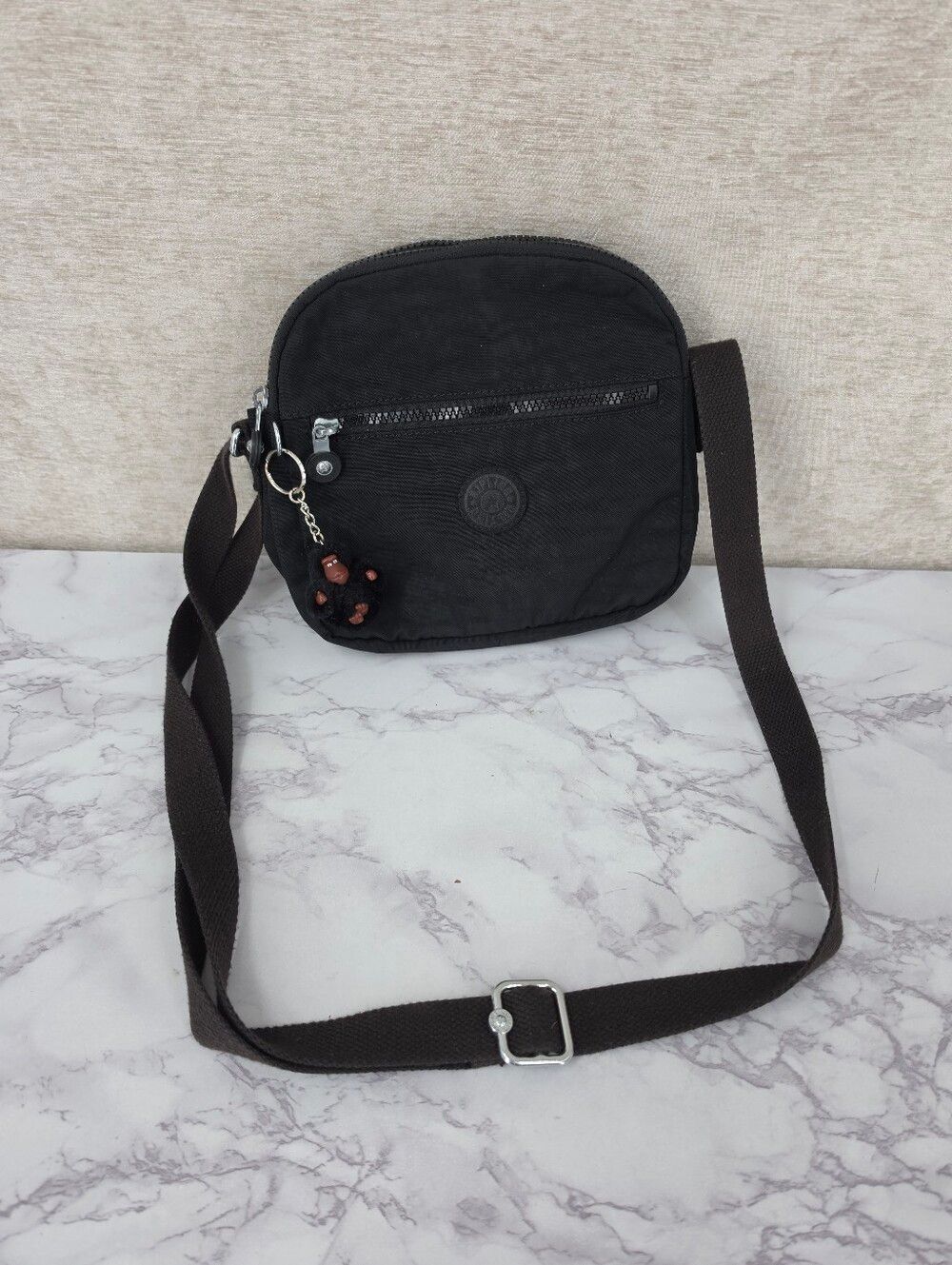 Kipling Keefe Crossbody Nylon Bag Black Tonal